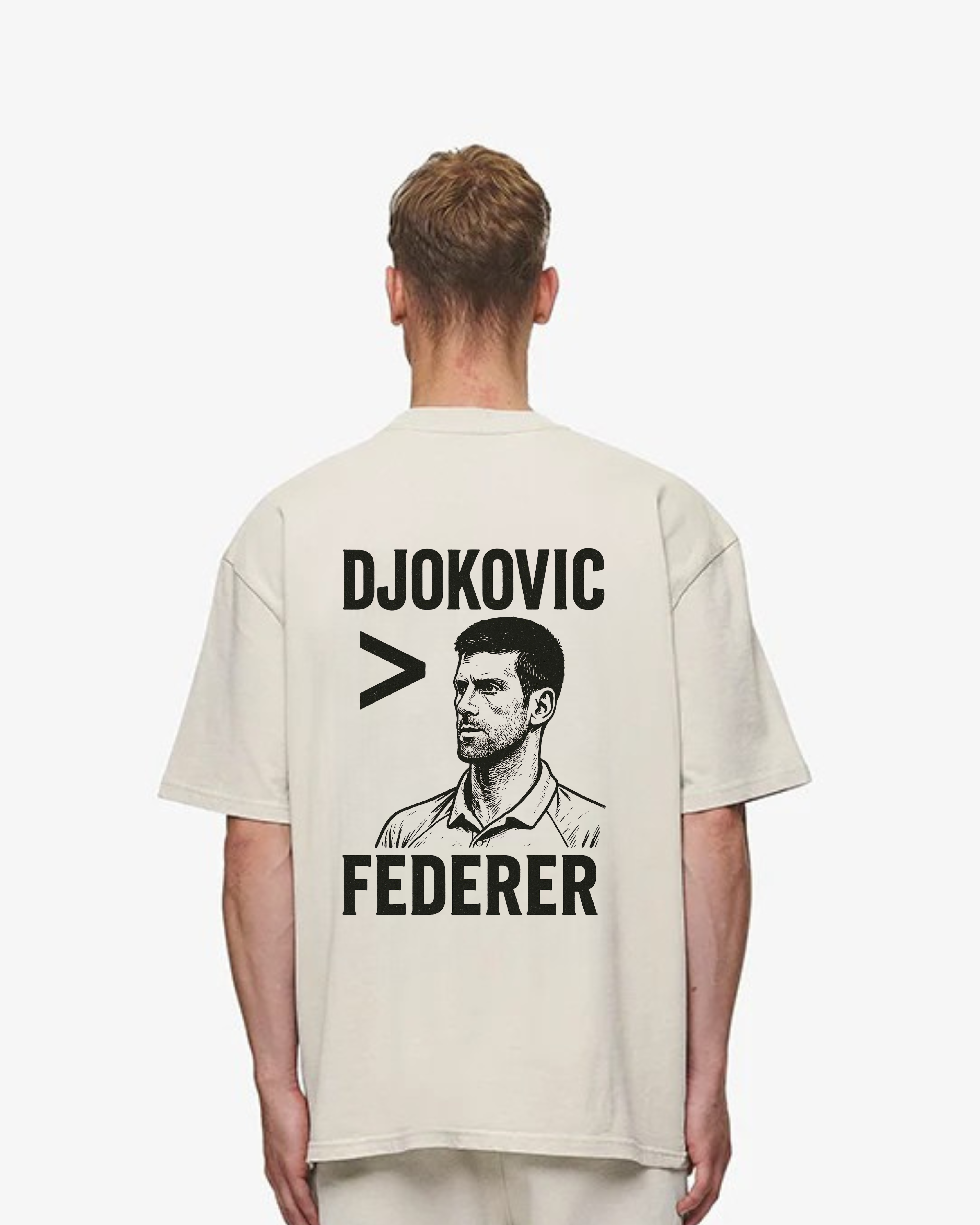 Djokovic > Federer Merch Oversized Shirt
