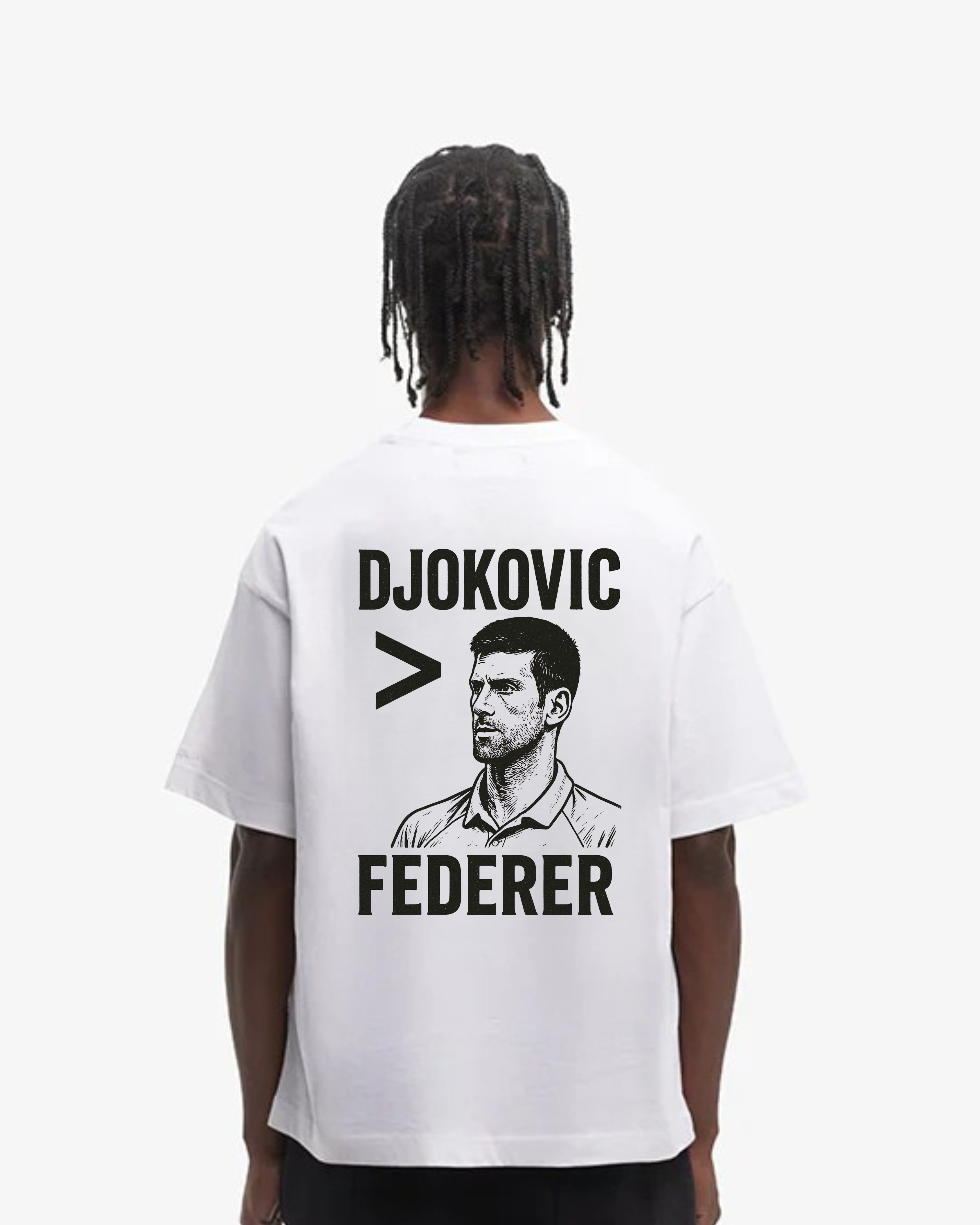 Djokovic > Federer Merch Oversized Shirt