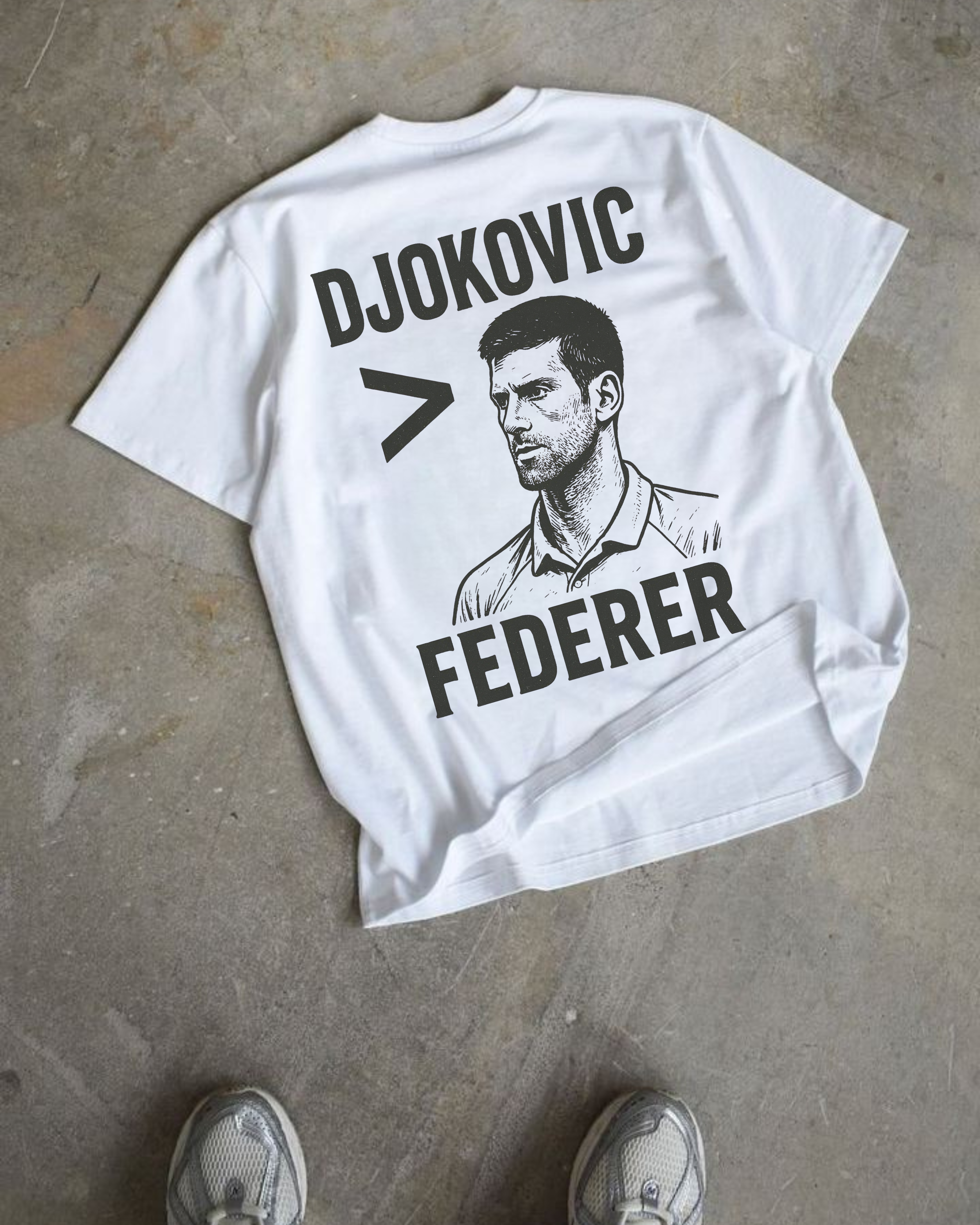 Djokovic > Federer Merch Oversized Shirt