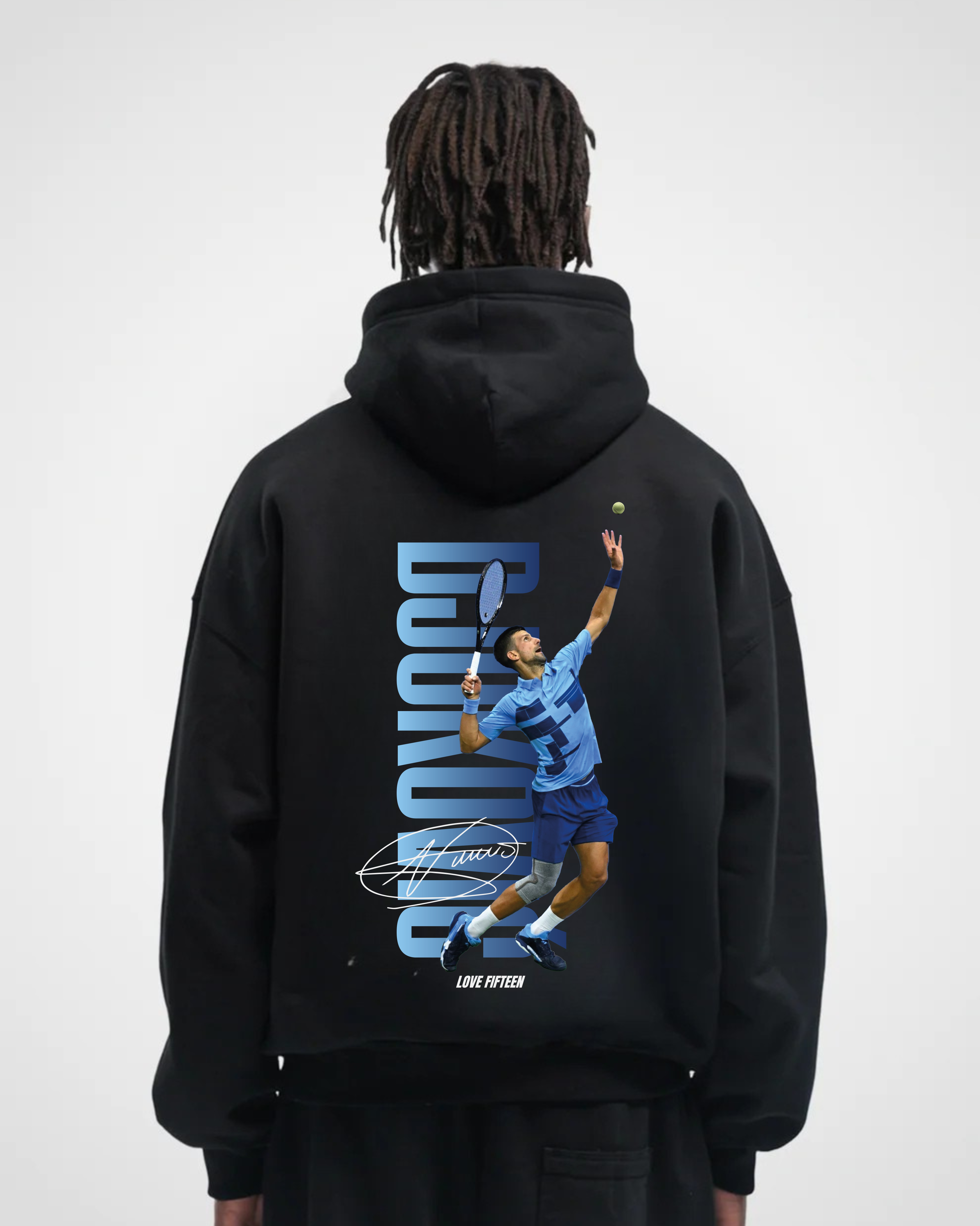 Novak Djokovic Blue Oversized Hoodie