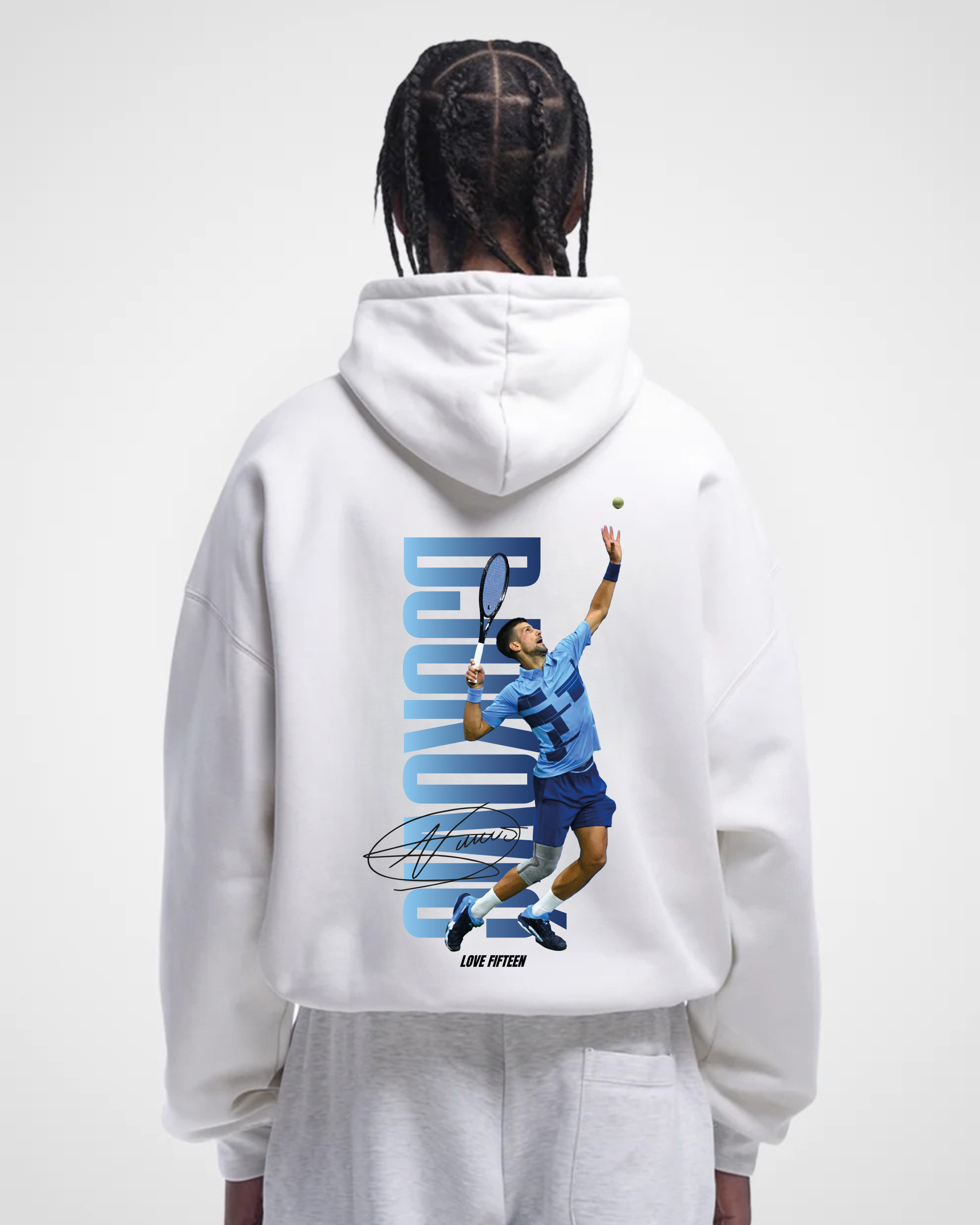 Novak Djokovic Blue Oversized Hoodie