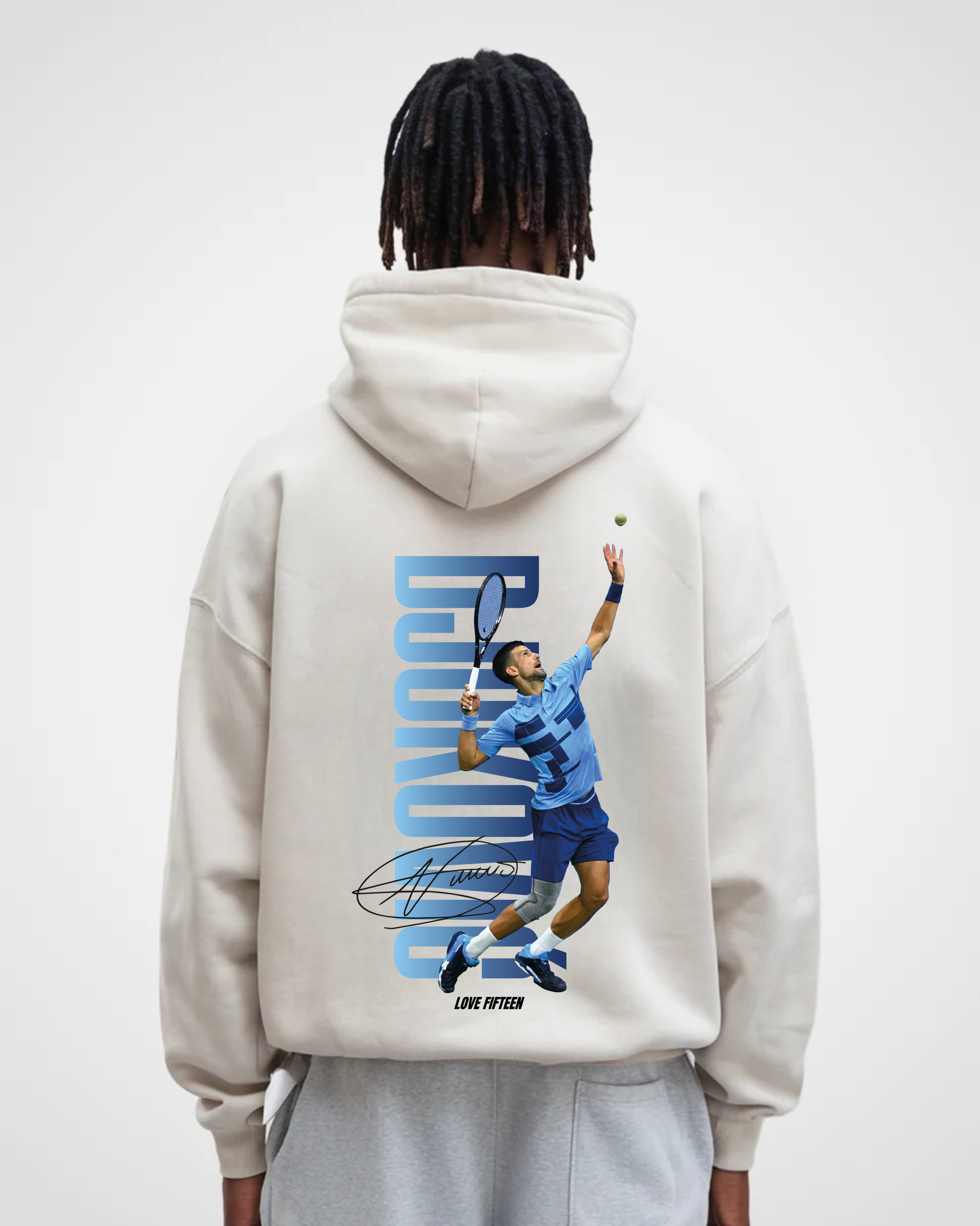 Novak Djokovic Blue Oversized Hoodie