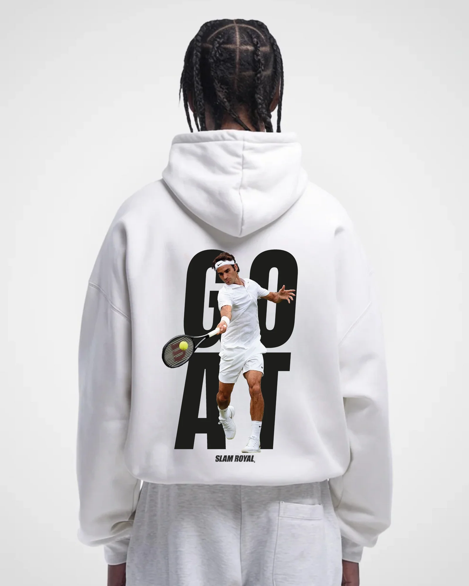 Roger Federer Goat Merch Oversized Hoodie